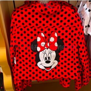 Disney Parks Jacket Twill Red Black Minnie Mouse Polka Dot Jean Denim Women’s